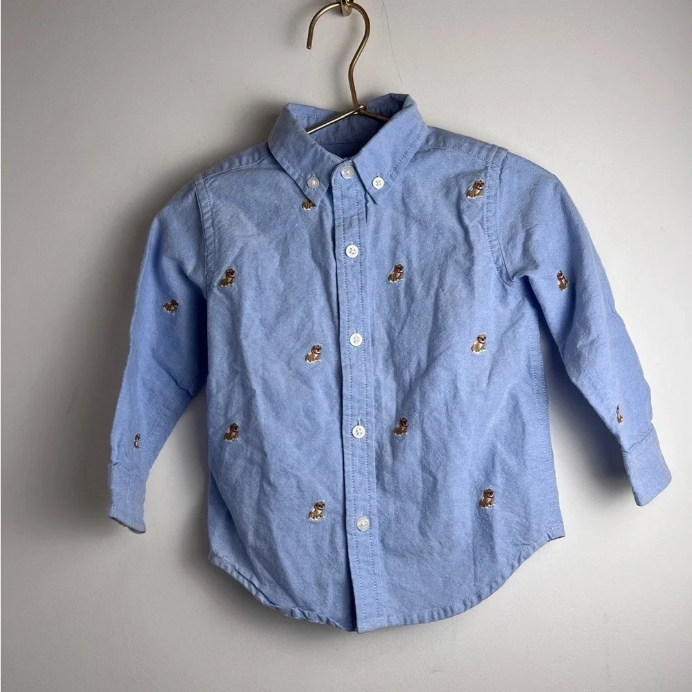 Janie and Jack Embroidered Bulldog Buttondown 18-24 months